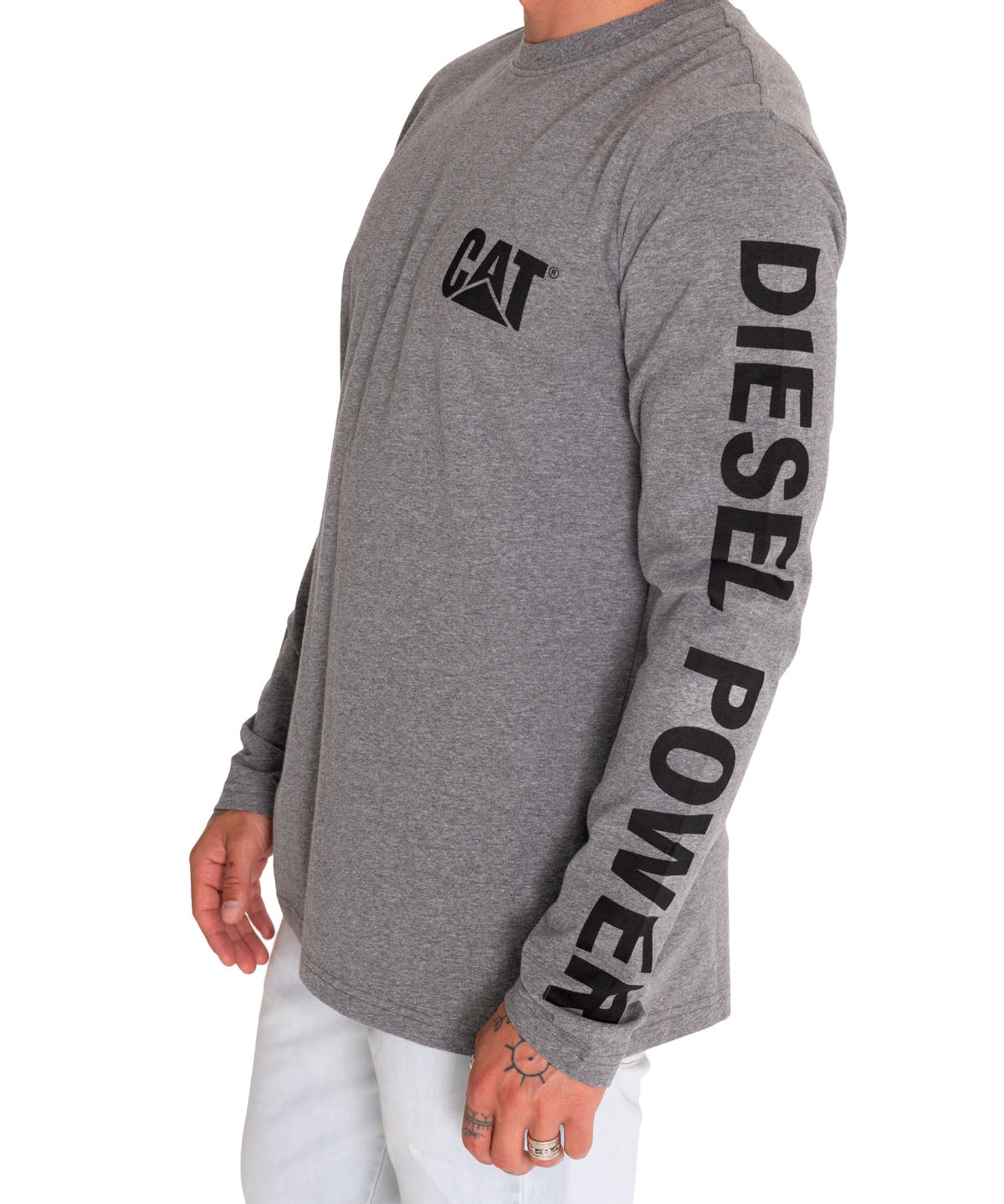 Camisa Diesel Power Manga Larga Tee Para Mujer Color Gris-5