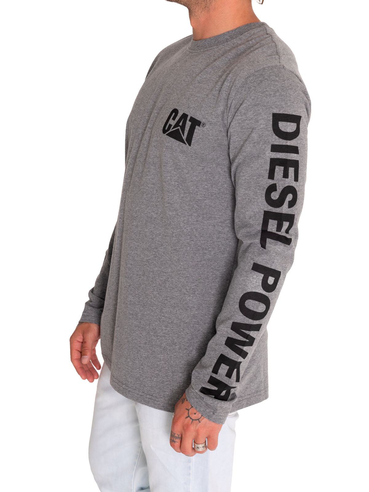Camisa Diesel Power Manga Larga Tee Para Mujer Color Gris-5
