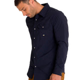 Camisa Lightweight Manga Larga West Hombre Color Azul-1