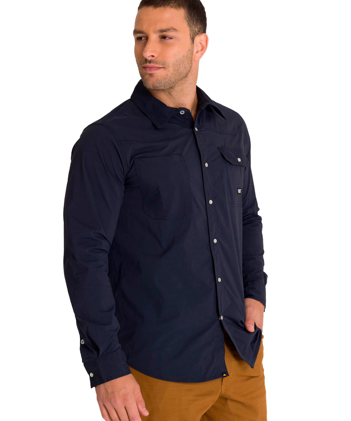 Camisa Lightweight Manga Larga West Hombre Color Azul-2