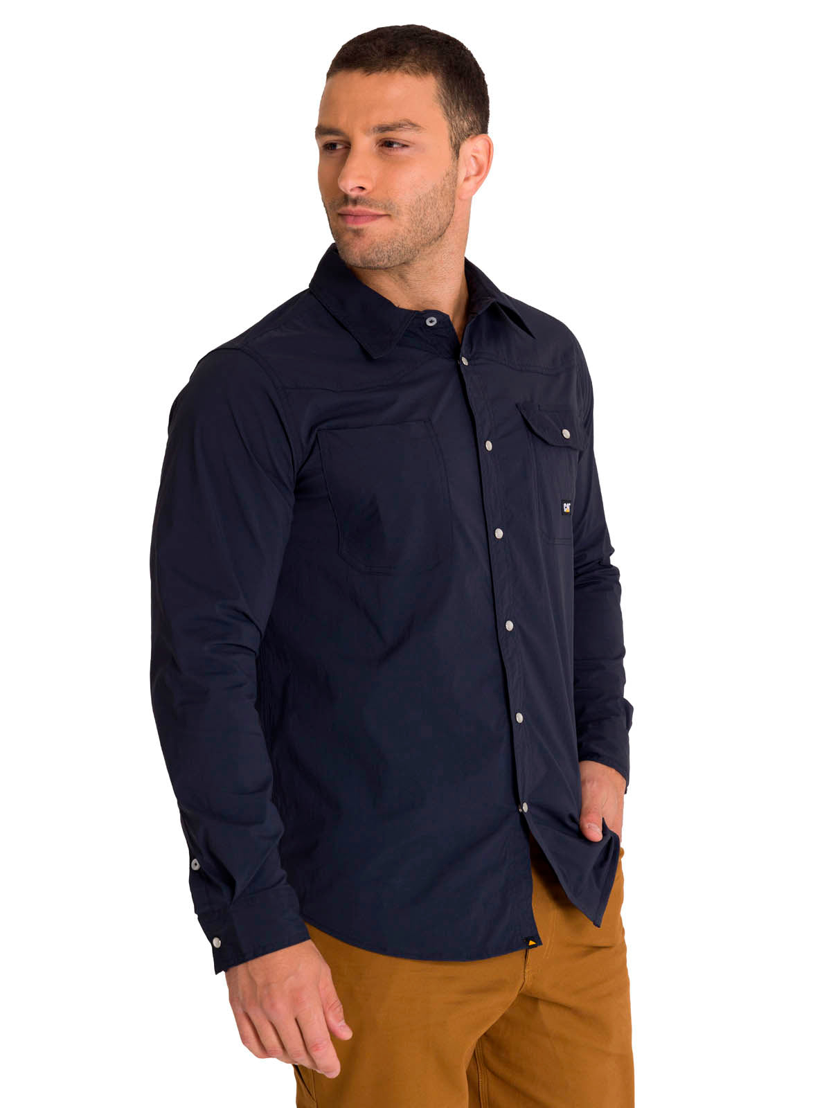 Camisa Lightweight Manga Larga West Hombre Color Azul-2