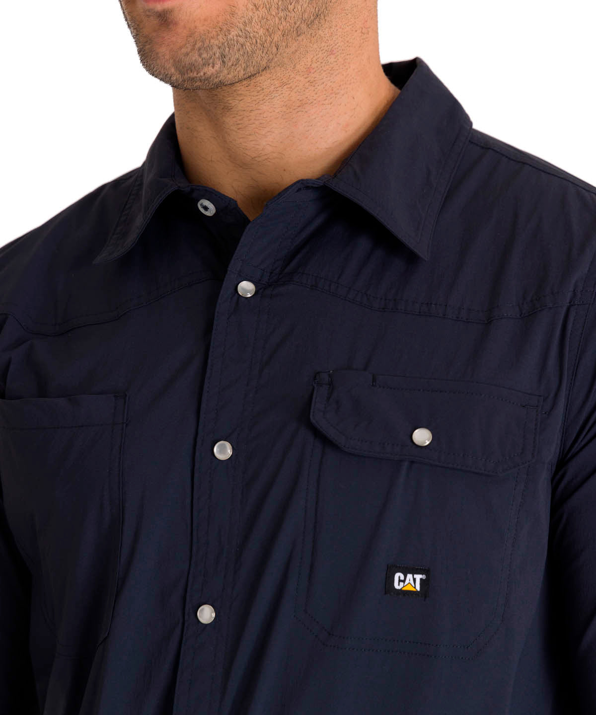 Camisa Lightweight Manga Larga West Hombre Color Azul-4