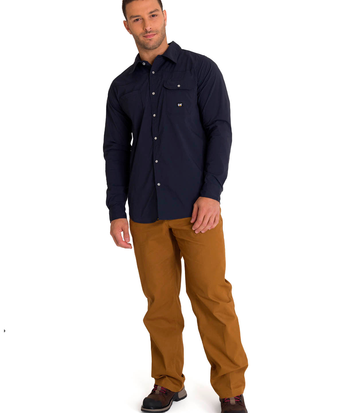 Camisa Lightweight Manga Larga West Hombre Color Azul-6