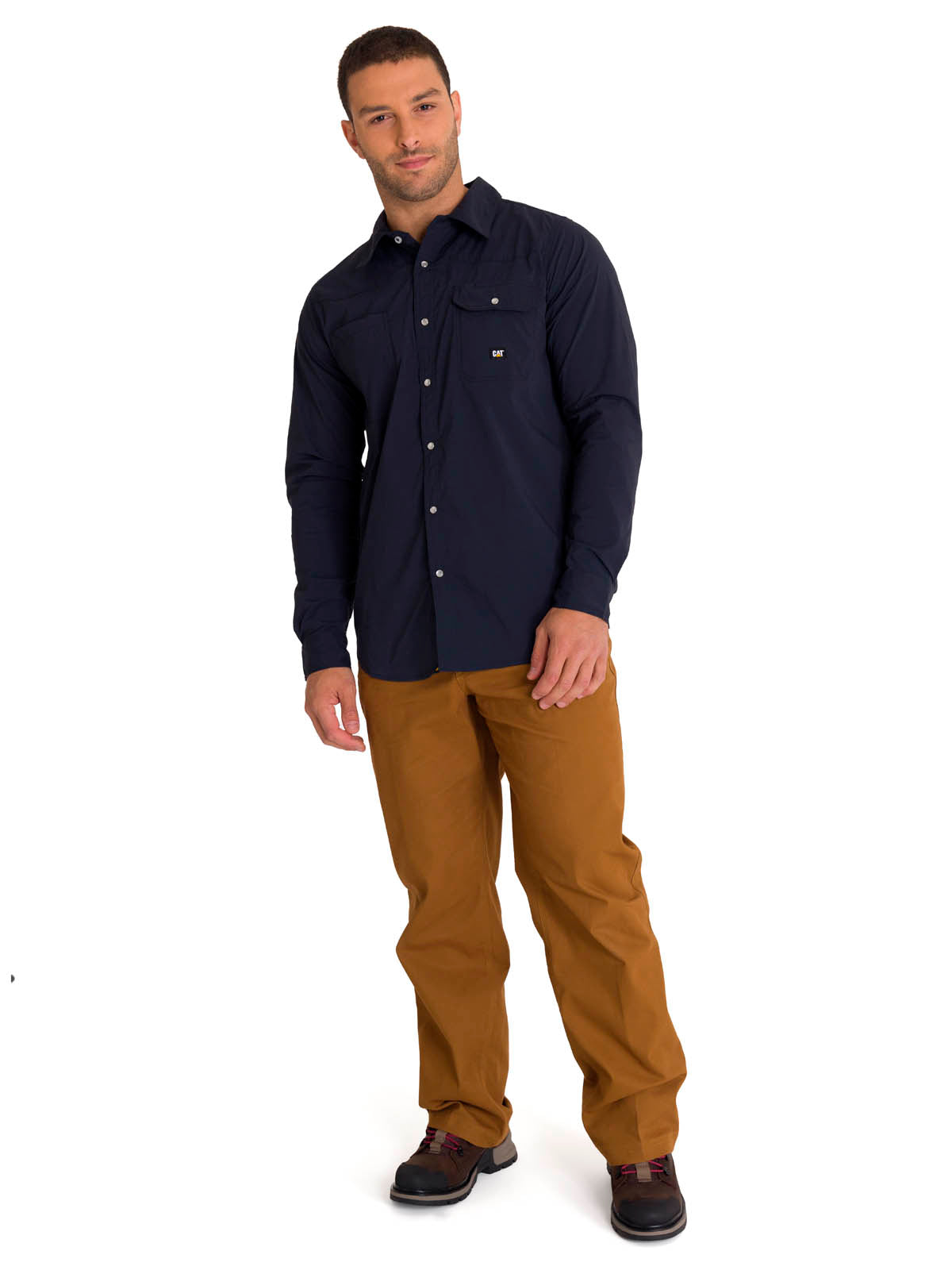 Camisa Lightweight Manga Larga West Hombre Color Azul-6
