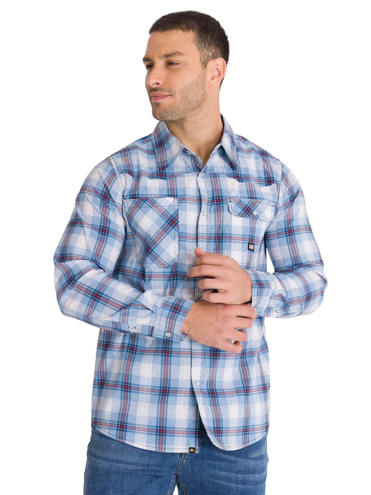 Camisa Lightweight Manga Larga West Para Hombre Color Rojo-1