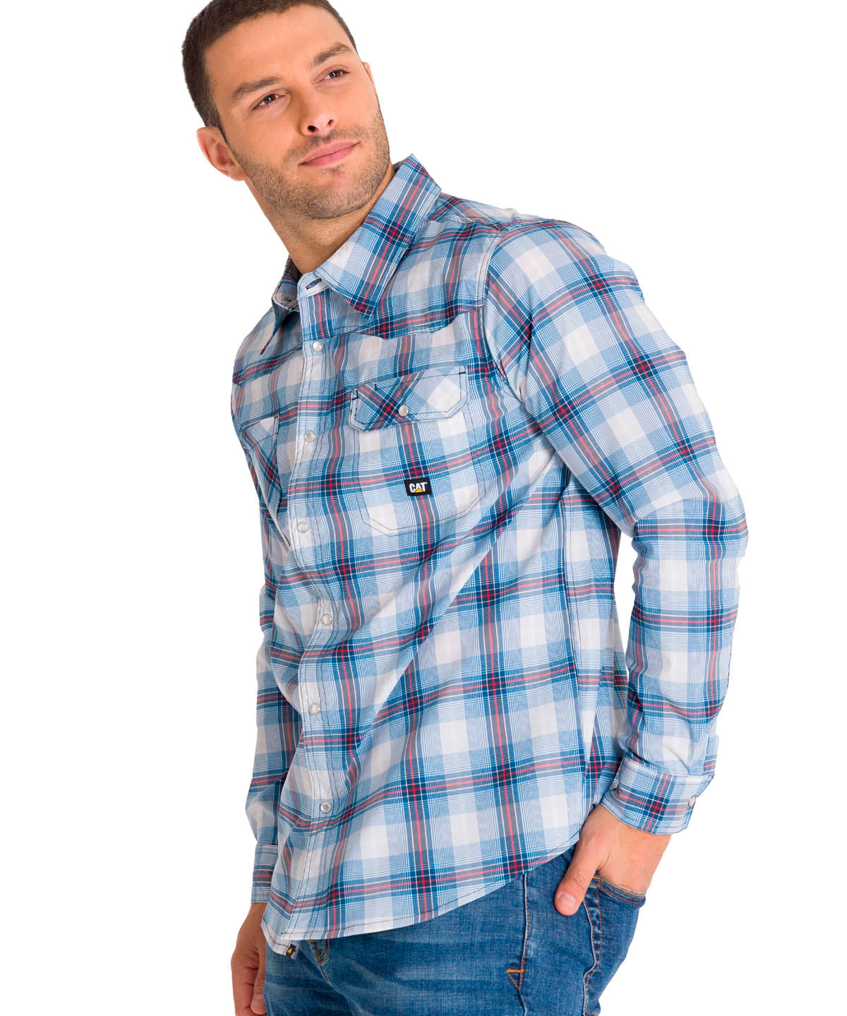 Camisa Lightweight Manga Larga West Para Hombre Color Rojo-2