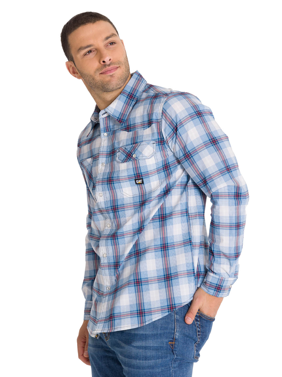 Camisa Lightweight Manga Larga West Para Hombre Color Rojo-2