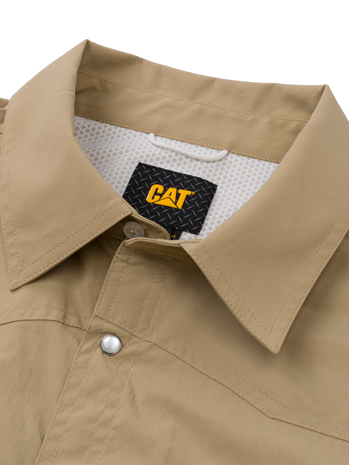 Camisa  Lightweight Manga Larga West Para Hombre Color Beige-5