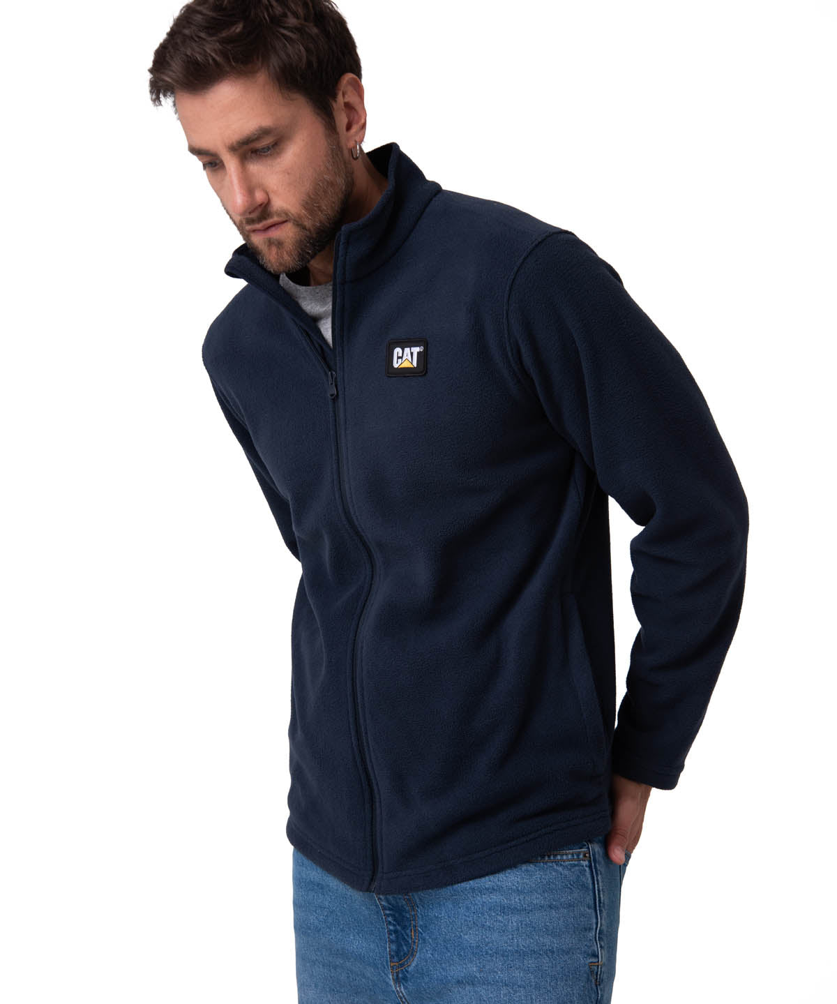 Sacos  Cat Microfleece Full Para Hombre Color Azul-1