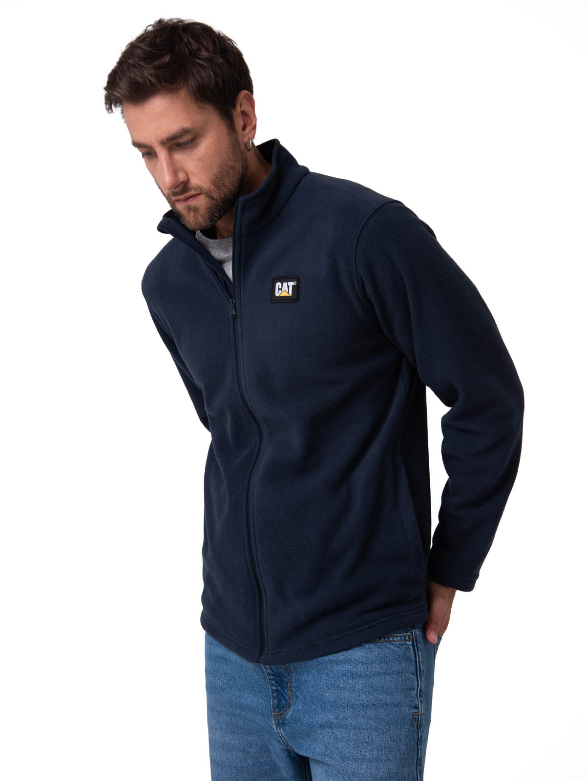 Sacos  Cat Microfleece Full Para Hombre Color Azul-1