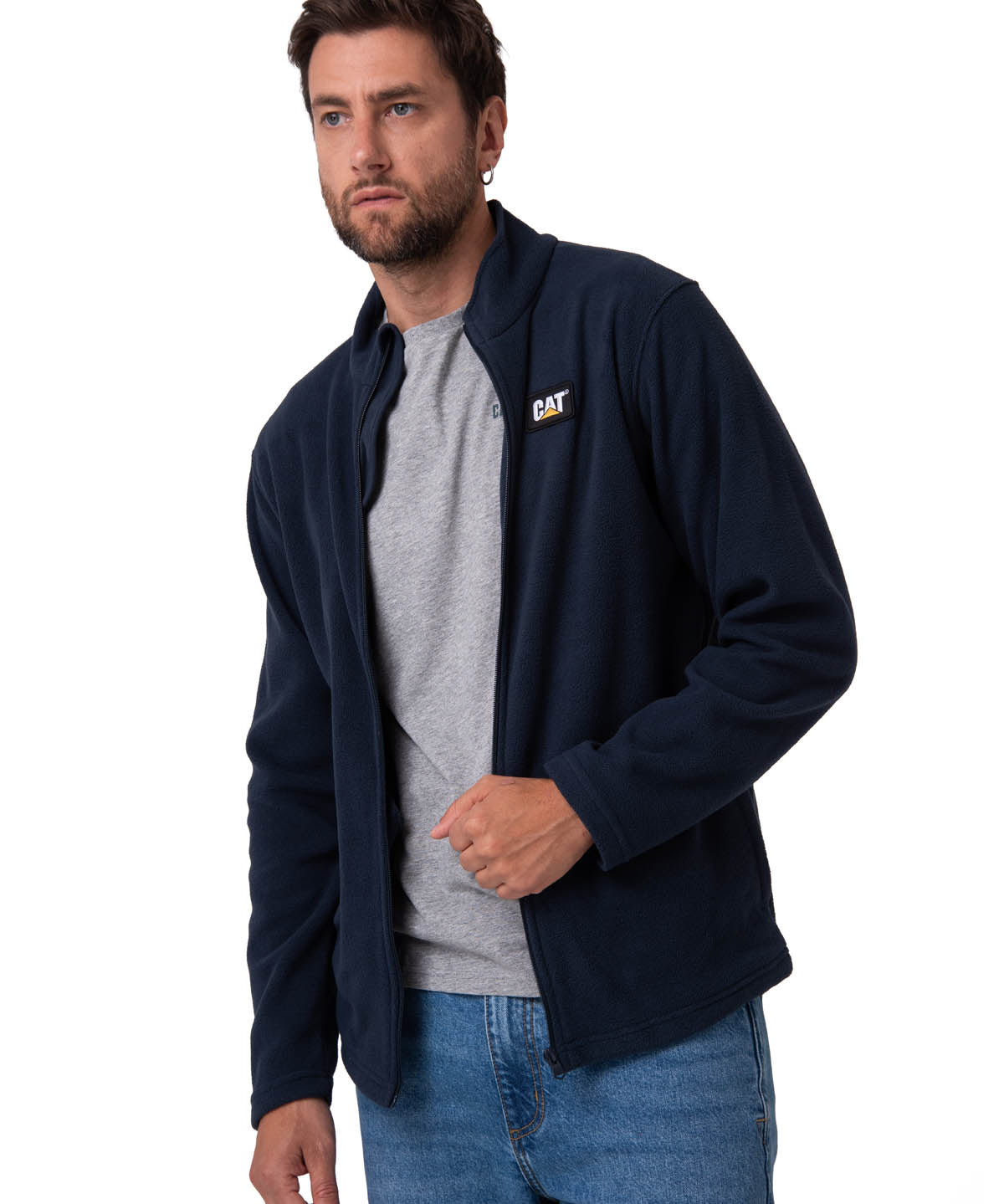 Sacos  Cat Microfleece Full Para Hombre Color Azul-2