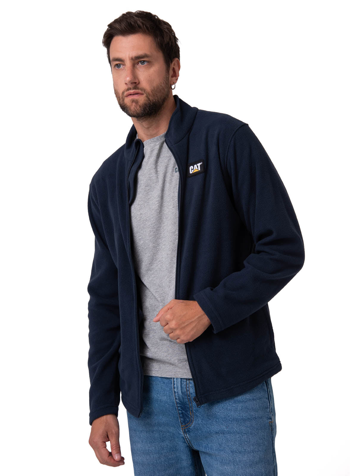 Sacos  Cat Microfleece Full Para Hombre Color Azul-2