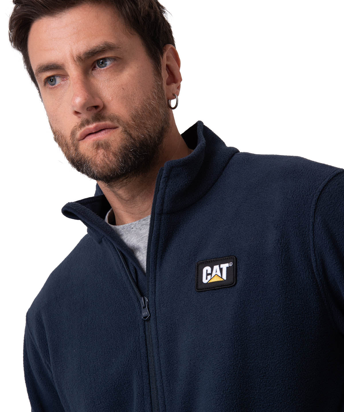 Sacos  Cat Microfleece Full Para Hombre Color Azul-4