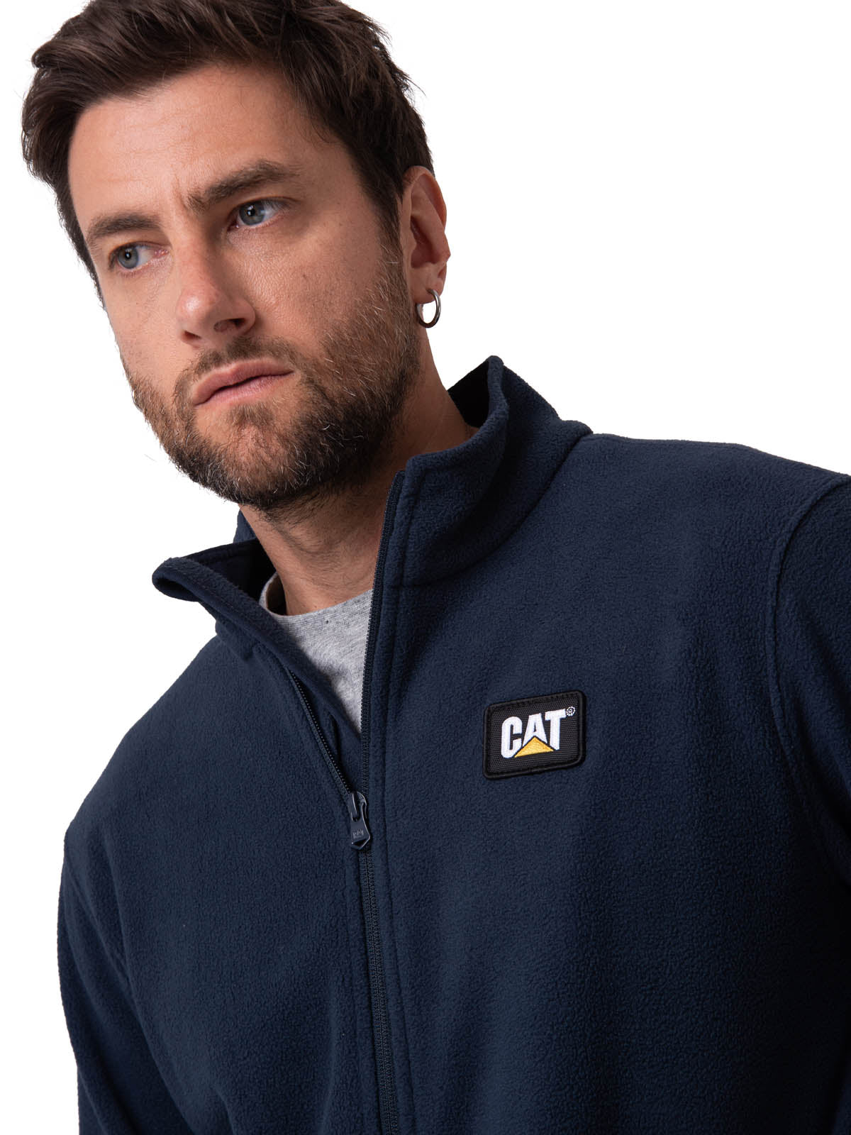 Sacos  Cat Microfleece Full Para Hombre Color Azul-4