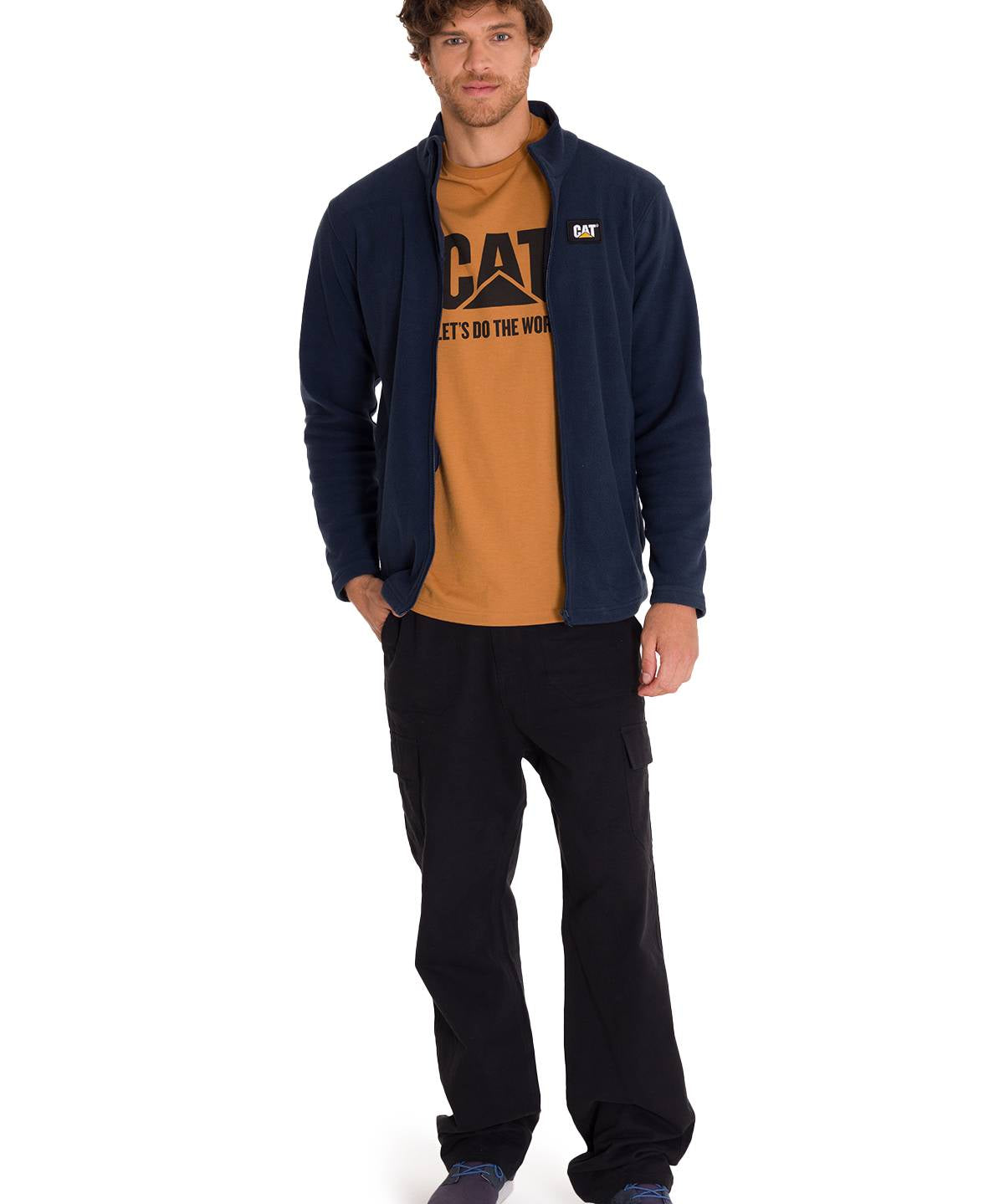 Sacos  Cat Microfleece Full Para Hombre Color Azul-5