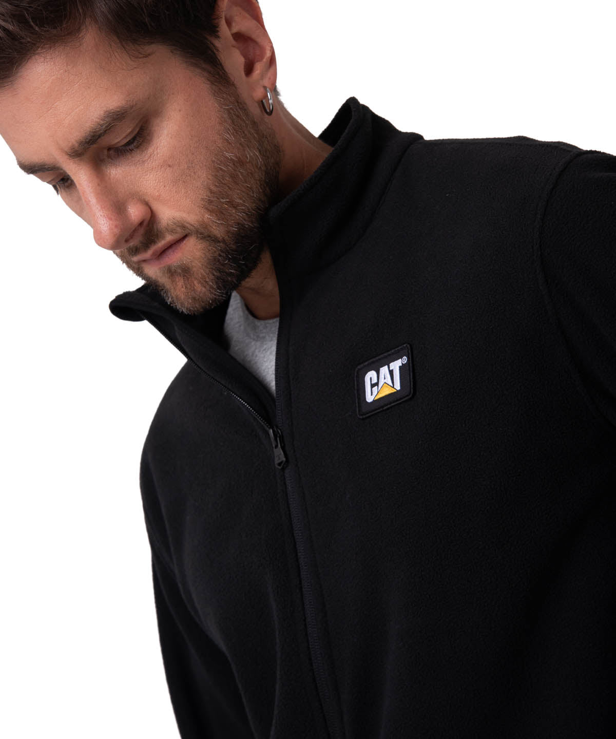 Sacos  Cat Microfleece Full Para Hombre Color Negro-3