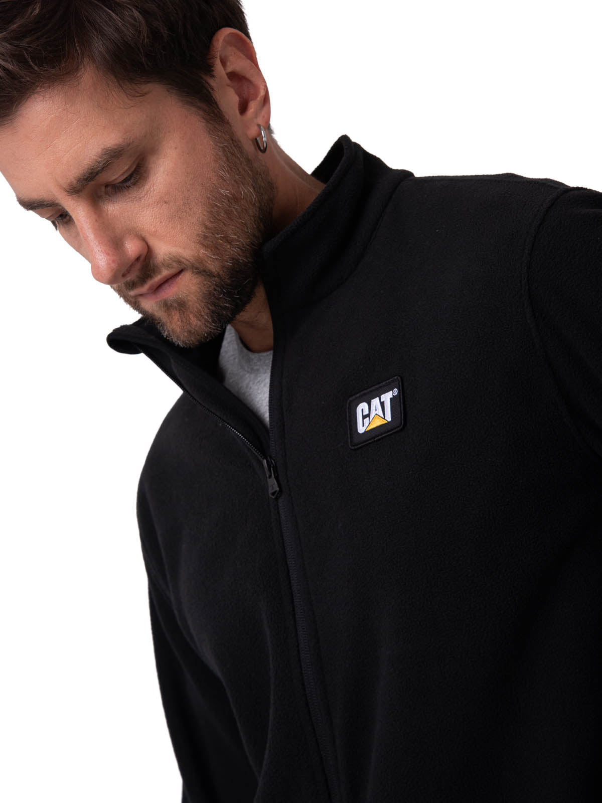 Sacos  Cat Microfleece Full Para Hombre Color Negro-3