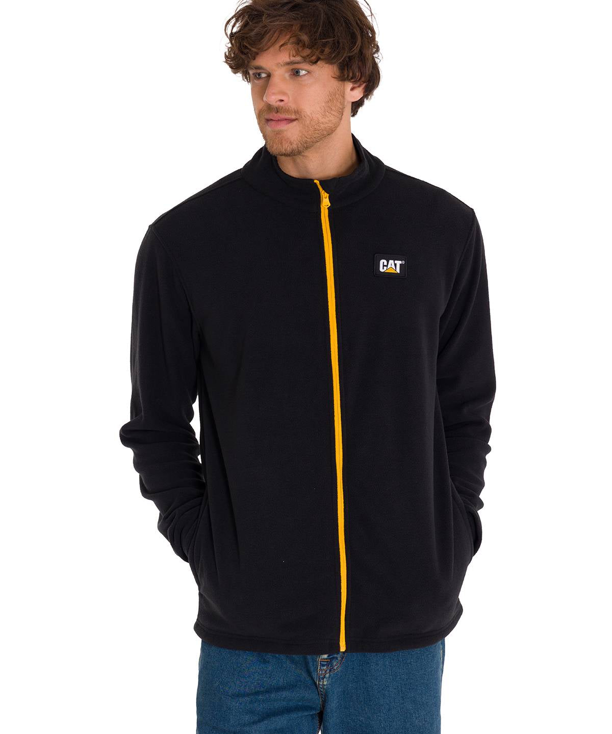 Saco Cat Microfleece Full Para Hombre Color Negro-1