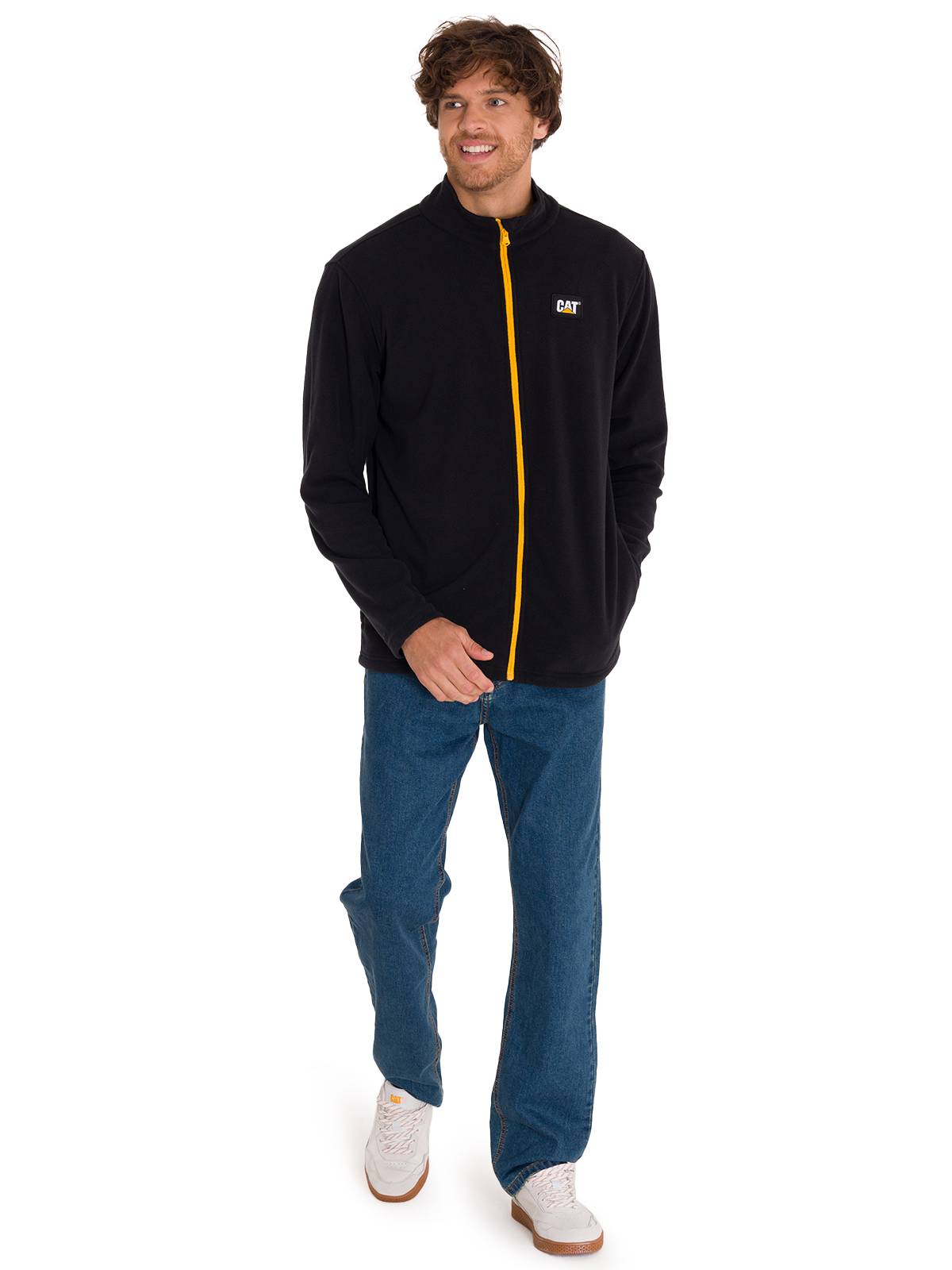 Saco Cat Microfleece Full Para Hombre Color Negro-5