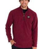 Saco  Cat Microfleece Quarter Zip Para Hombre Color Rojo-1