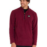 Saco  Cat Microfleece Quarter Zip Para Hombre Color Rojo-2