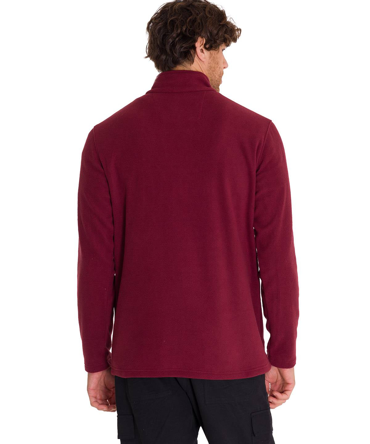 Saco  Cat Microfleece Quarter Zip Para Hombre Color Rojo-3