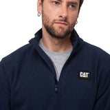 Sacos  Cat Microfleece Quarter Zip Para Hombre Color Azul-3