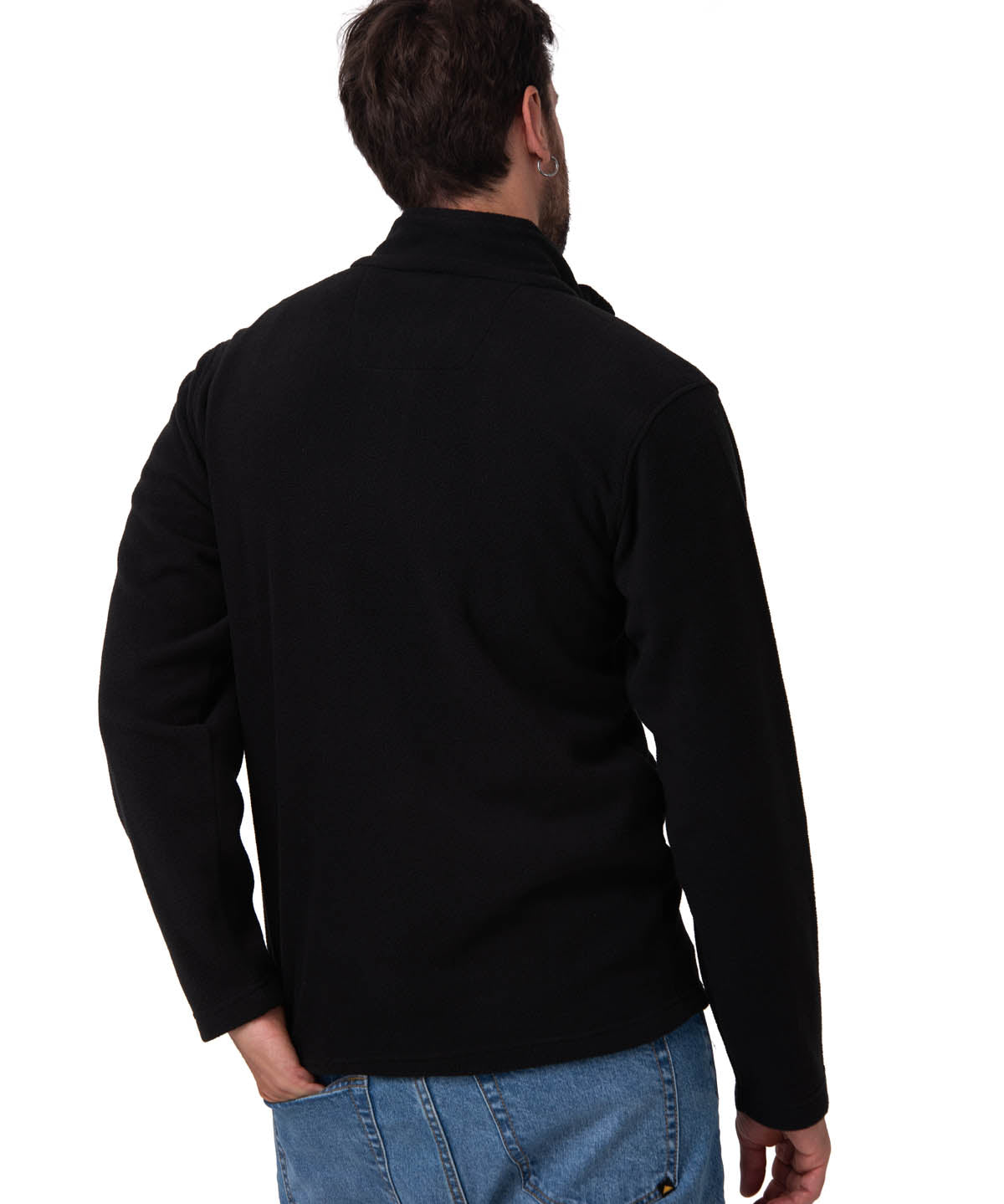 Sacos  Cat Microfleece Quarter Zip Para Hombre Color Negro-2