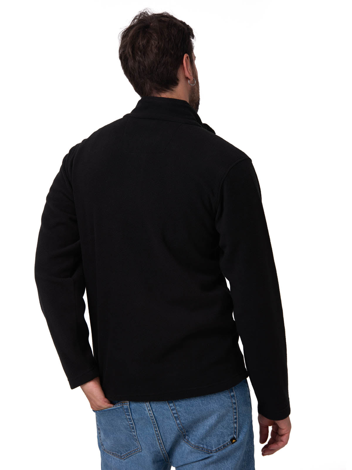 Sacos  Cat Microfleece Quarter Zip Para Hombre Color Negro-2