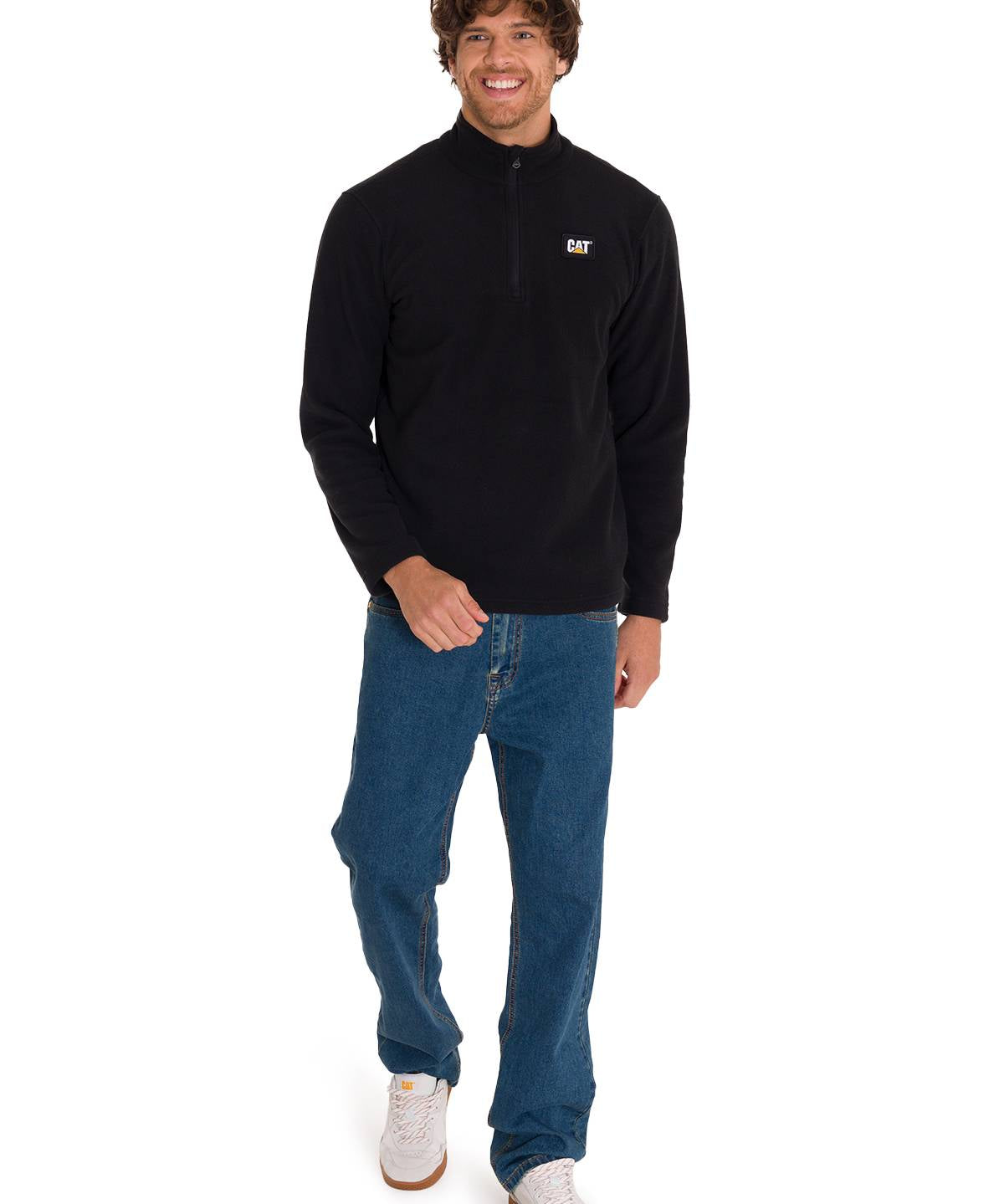 Sacos  Cat Microfleece Quarter Zip Para Hombre Color Negro-5