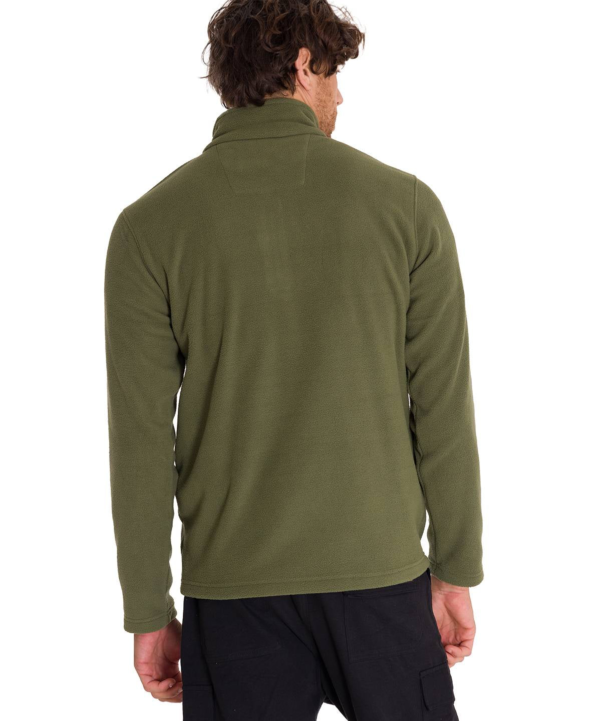 Saco  Microfleece Quarter Zip Para Hombre Color Verde-3