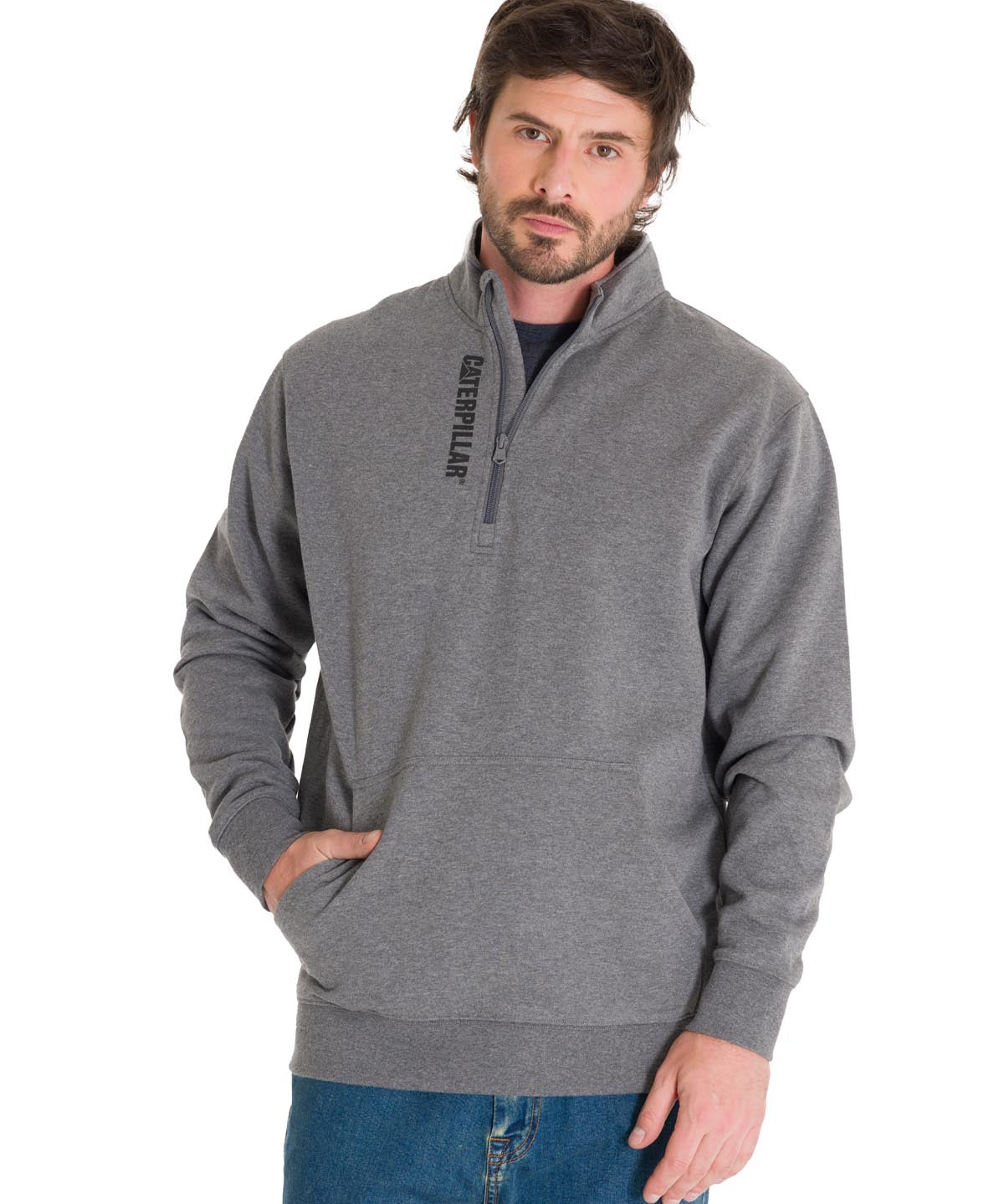 Saco Midweight Quarter Zip Hombre Color Gris-1