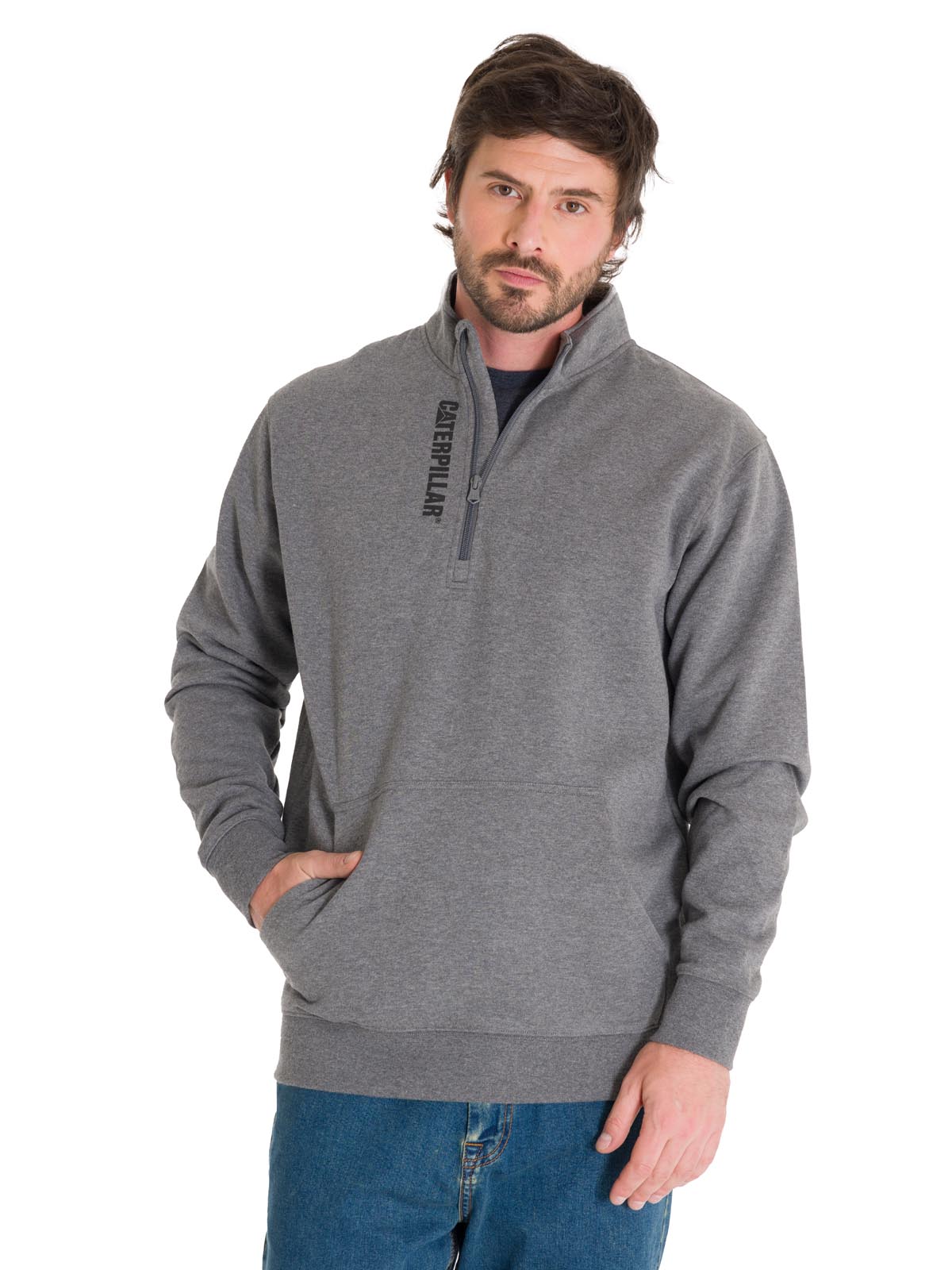 Saco Midweight Quarter Zip Hombre Color Gris-1