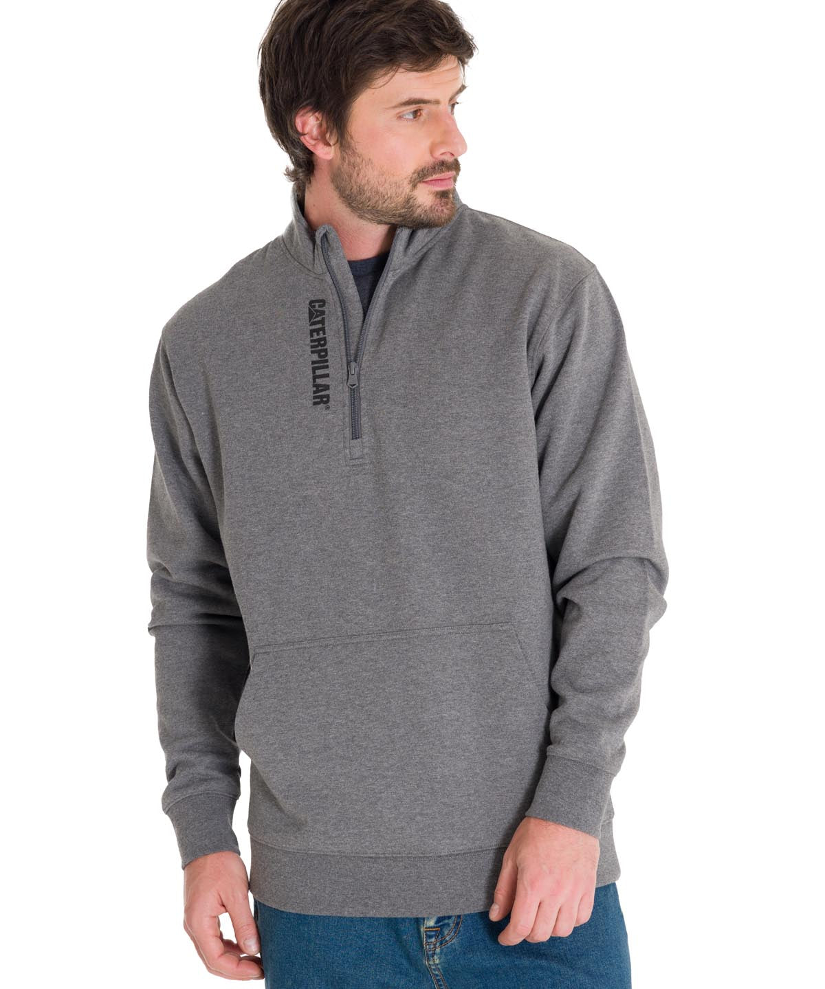 Saco Midweight Quarter Zip Hombre Color Gris-2
