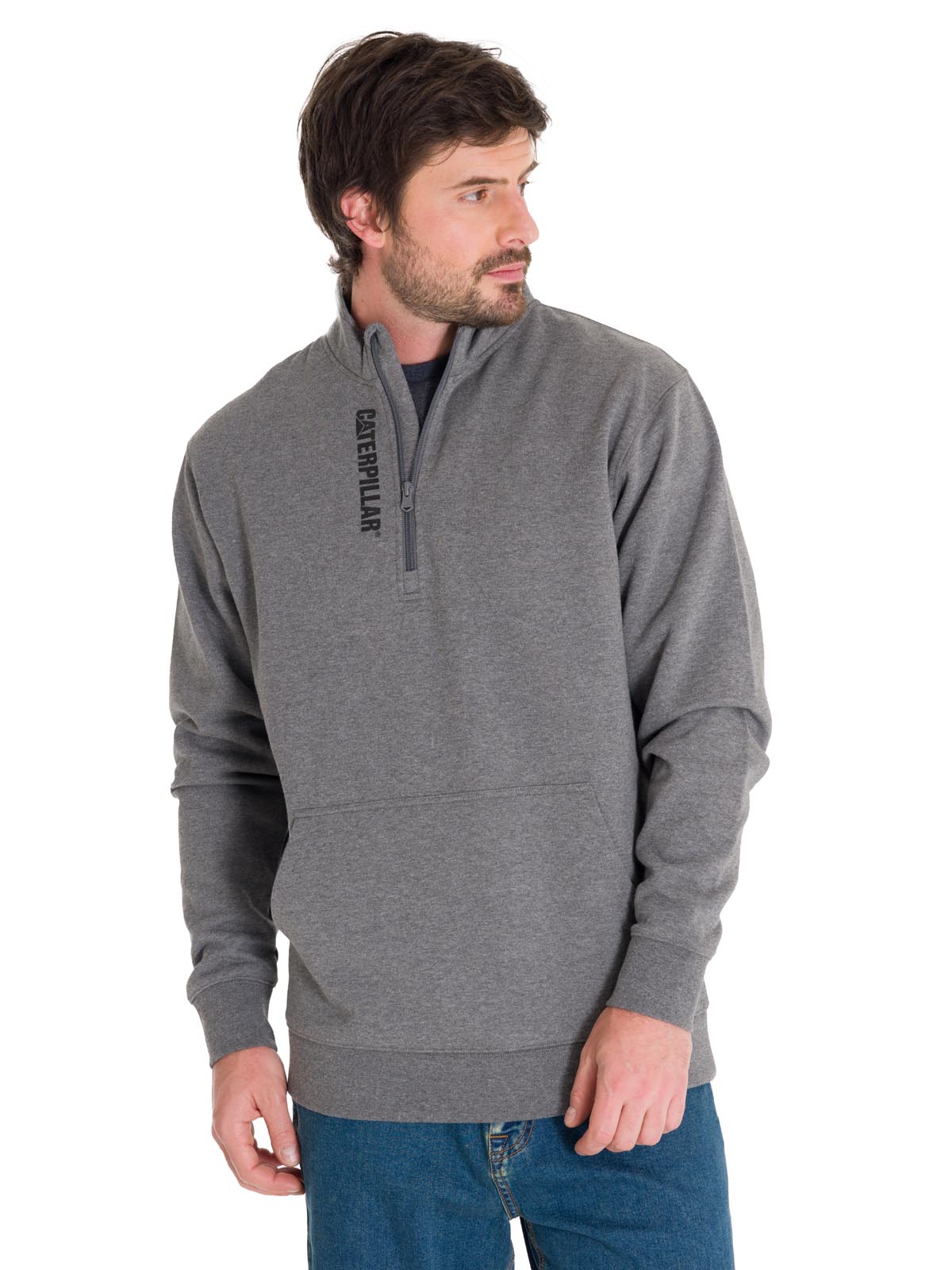 Saco Midweight Quarter Zip Hombre Color Gris-2