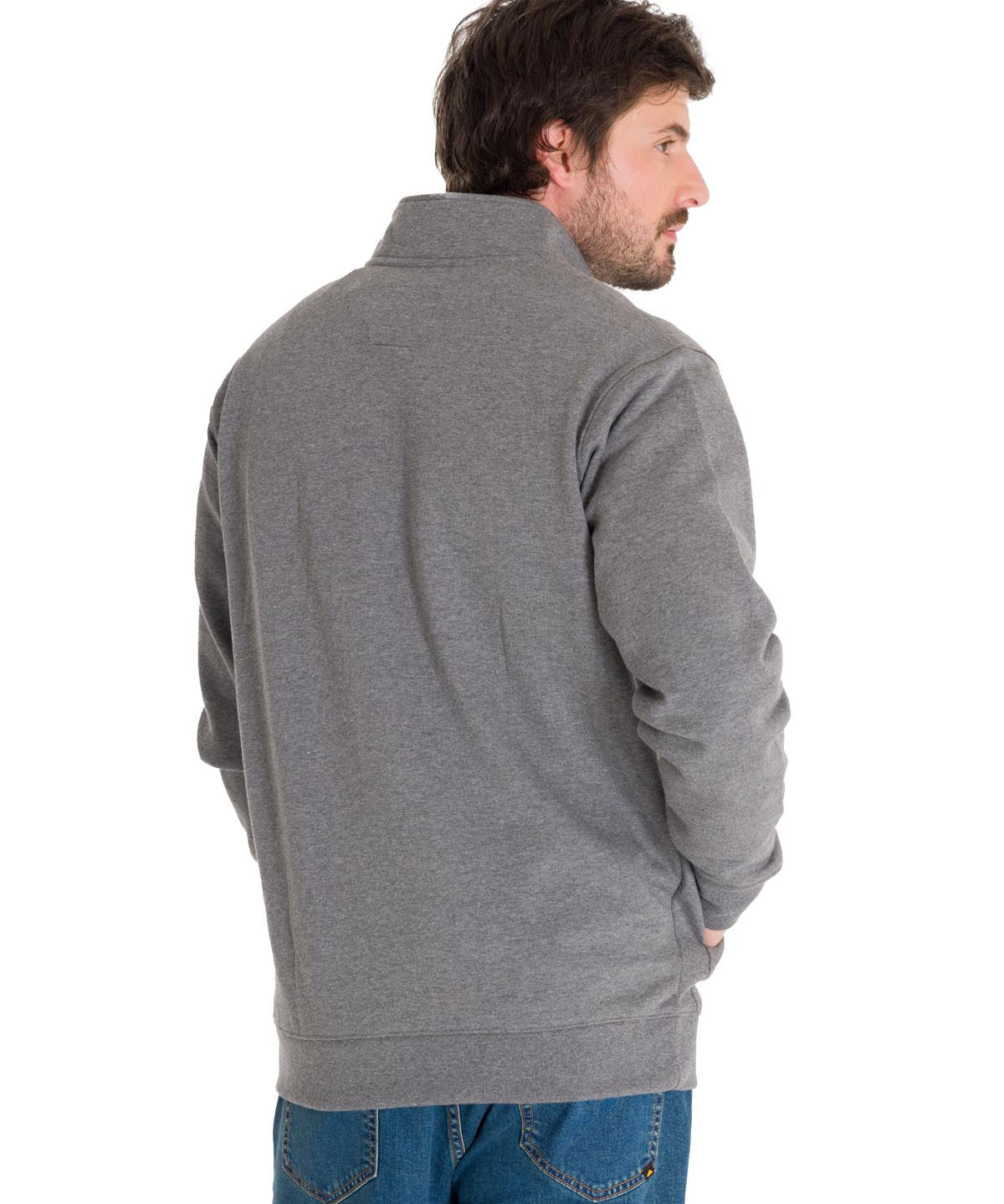Saco Midweight Quarter Zip Hombre Color Gris-3