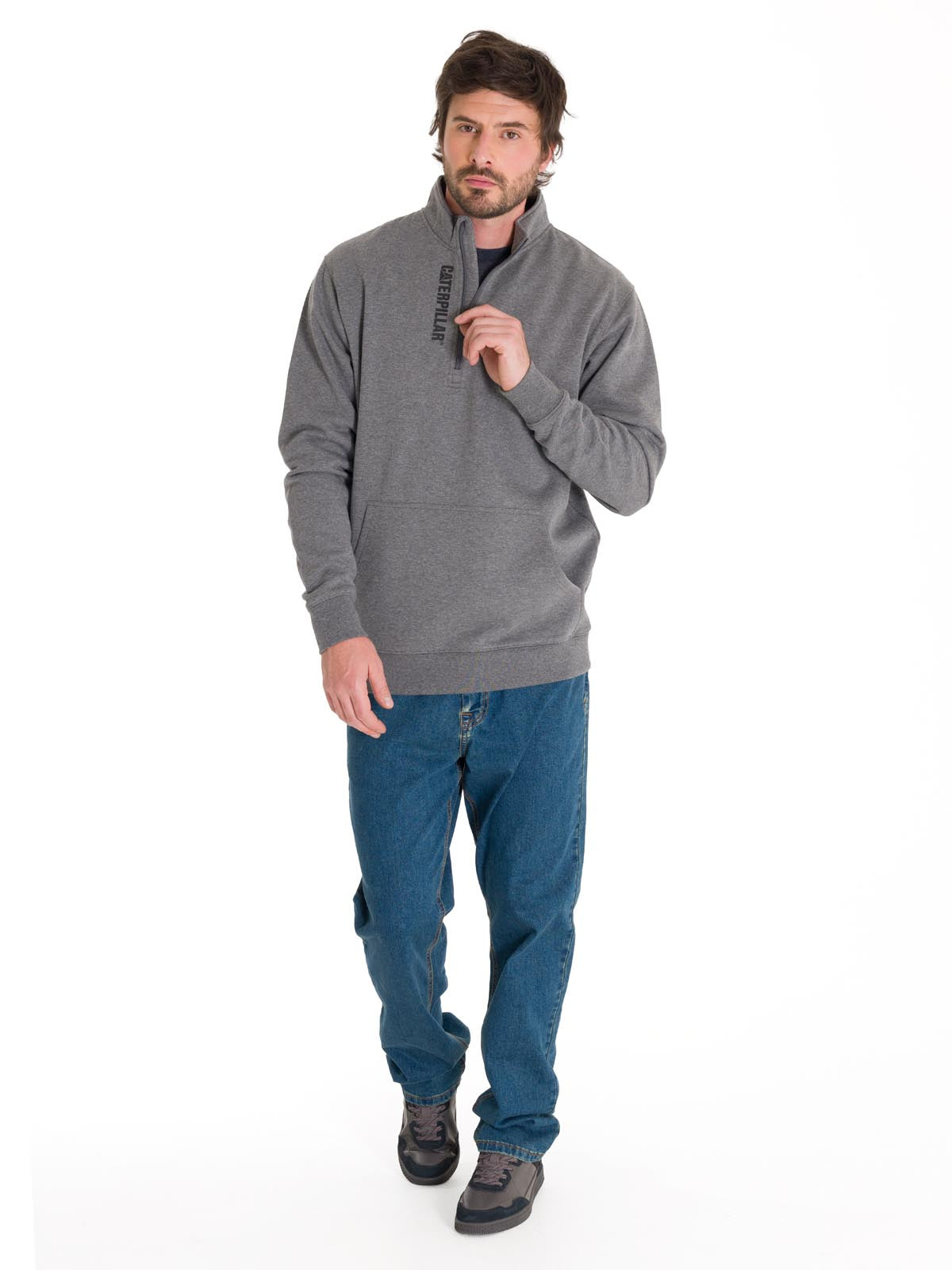 Saco Midweight Quarter Zip Hombre Color Gris-5