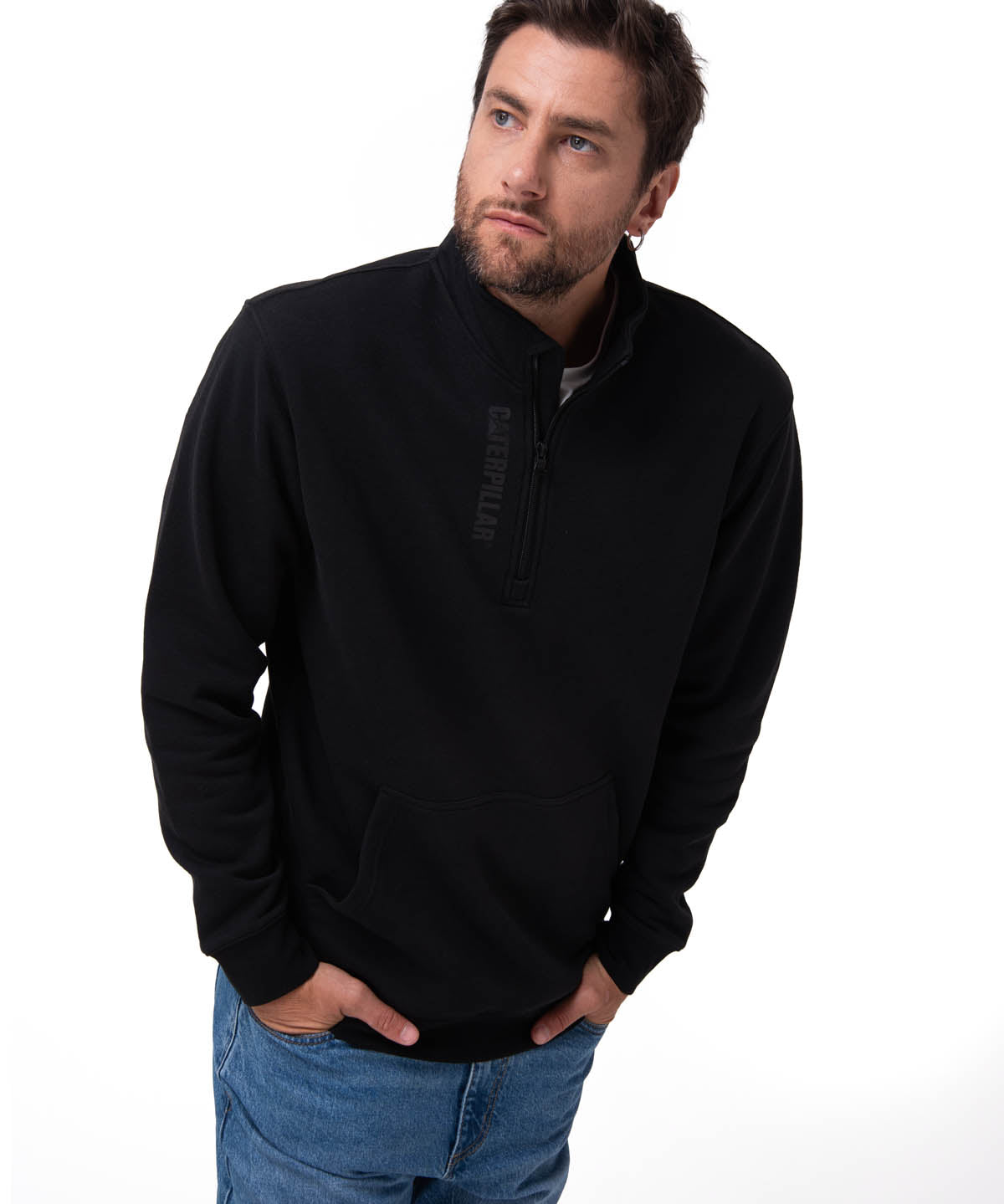 Saco Midweight Quarter Zip Hombre Color Negro-2