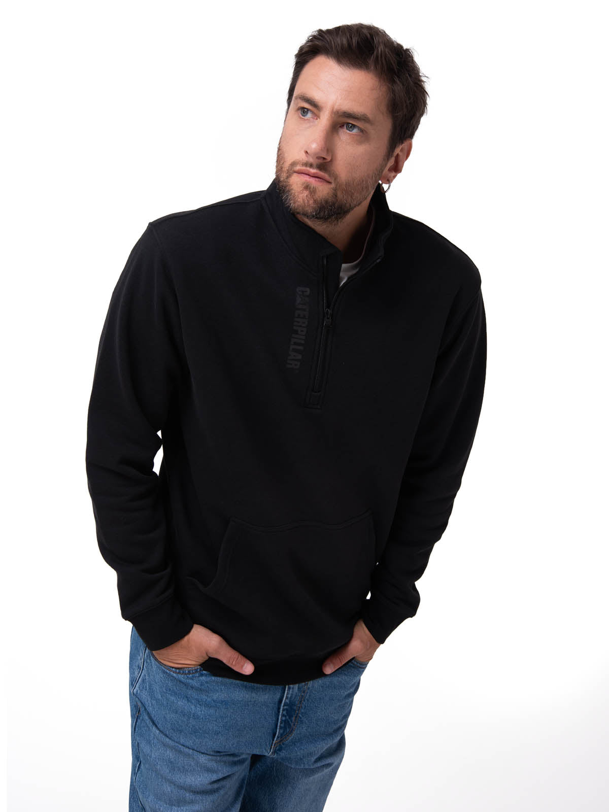 Saco Midweight Quarter Zip Hombre Color Negro-2