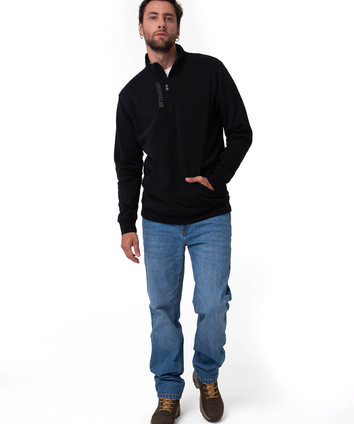 Saco Midweight Quarter Zip Hombre Color Negro-5