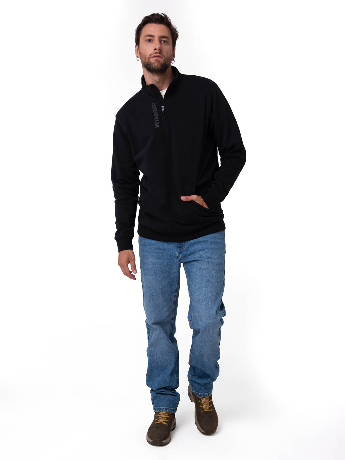 Saco Midweight Quarter Zip Hombre Color Negro-5