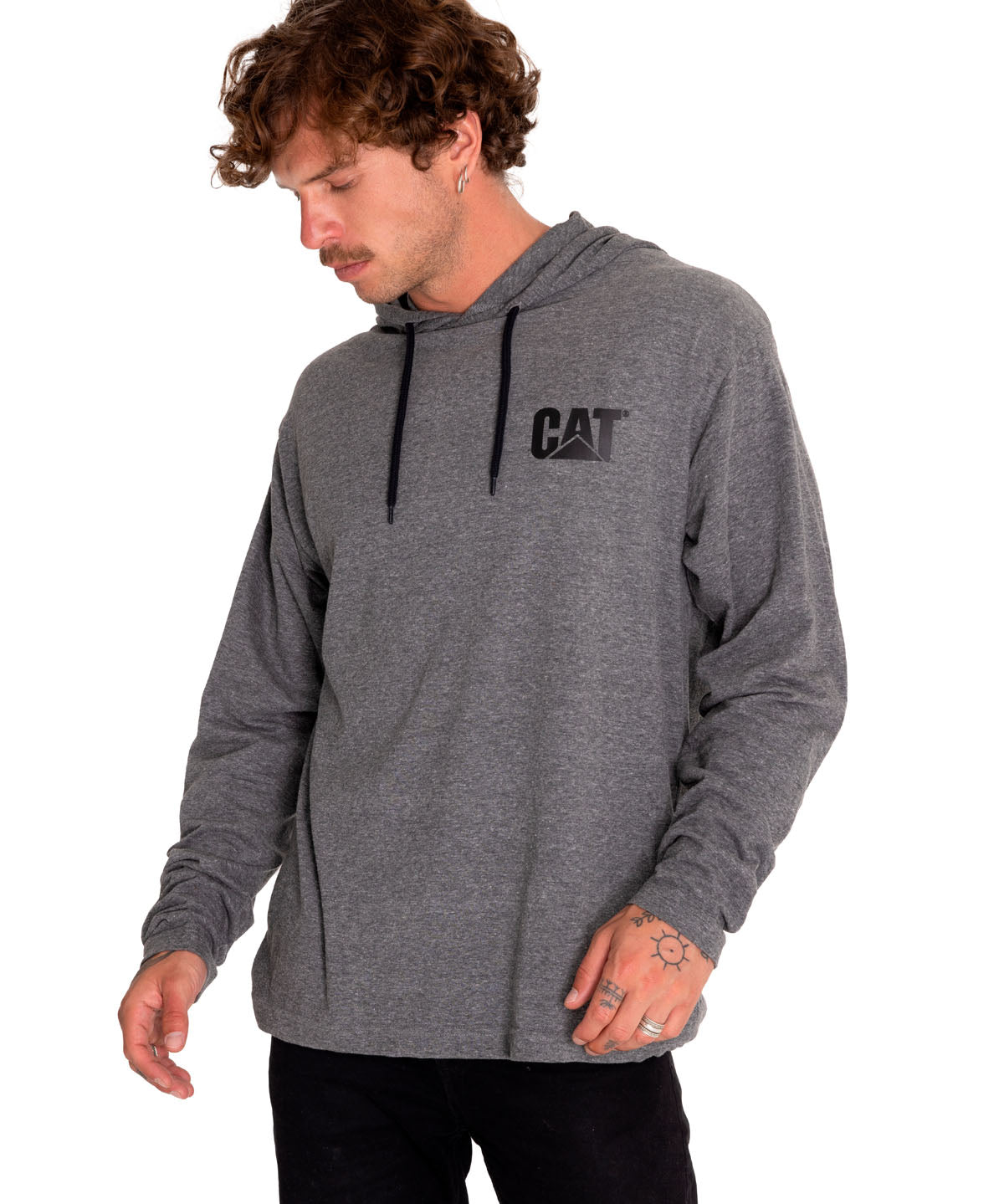 Saco Upf Hooded Banner L/ Para Hombre Color Gris-1
