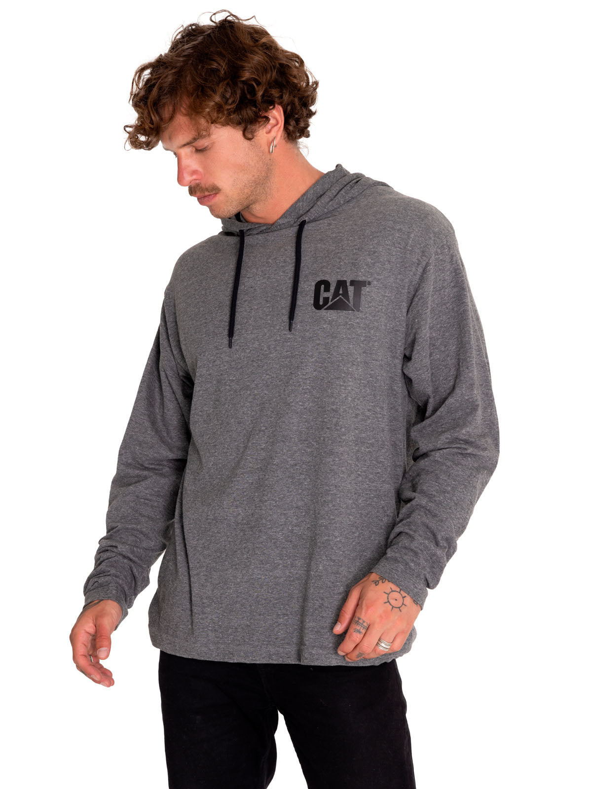 Saco Upf Hooded Banner L/ Para Hombre Color Gris-1