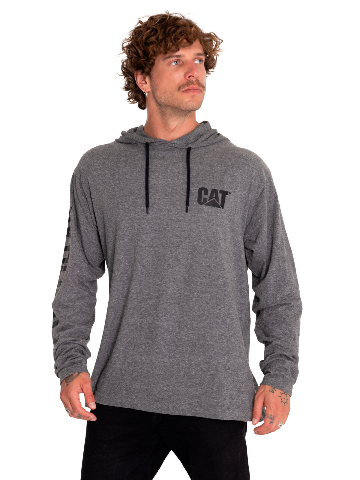 Saco Upf Hooded Banner L/ Para Hombre Color Gris-2