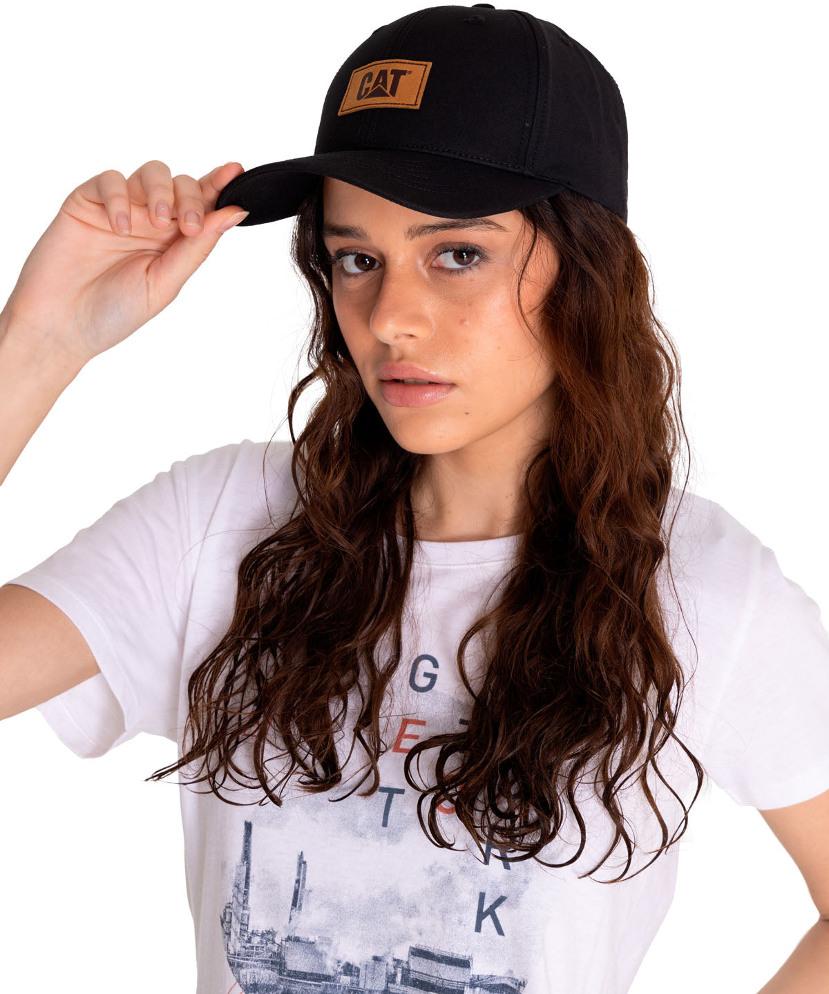 Cachuchas Logo Leather Patch H Para Mujer Negro-1