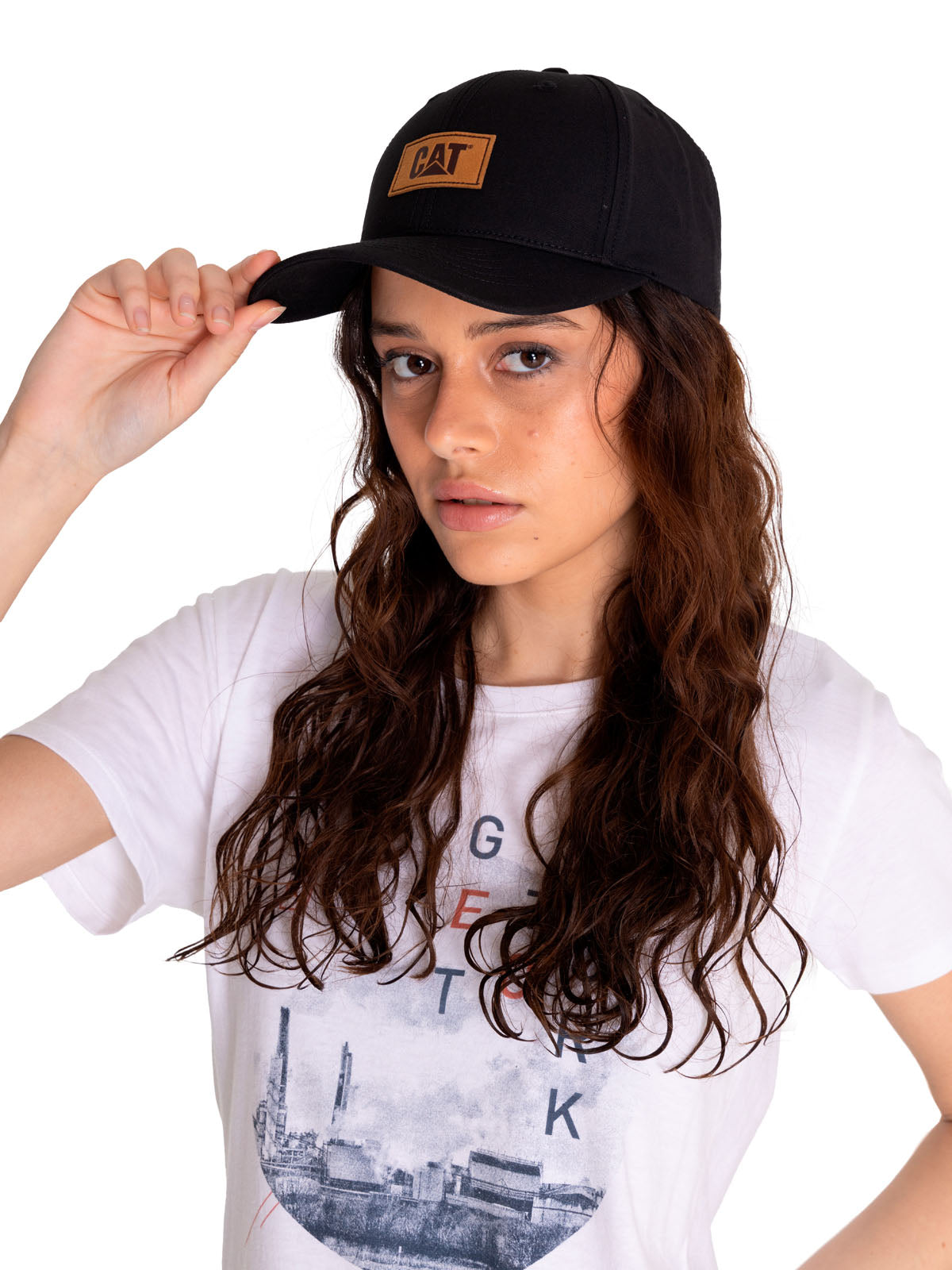 Cachuchas Logo Leather Patch H Para Mujer Negro-1