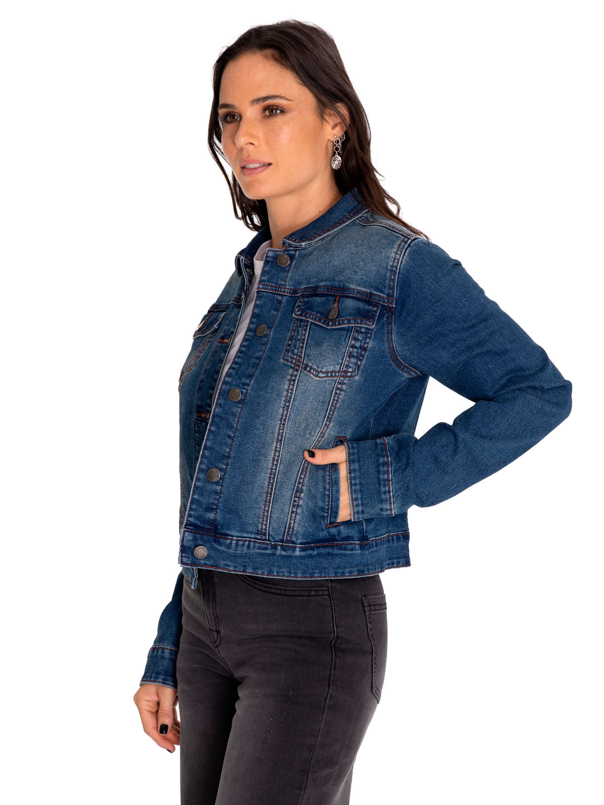 Chaqueta W Foundation Denim J Para Mujer Color Azul-3