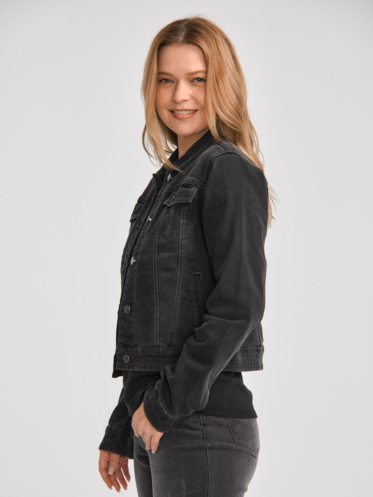 Chaqueta W Foundation Denim J Para Mujer Color Negro-2