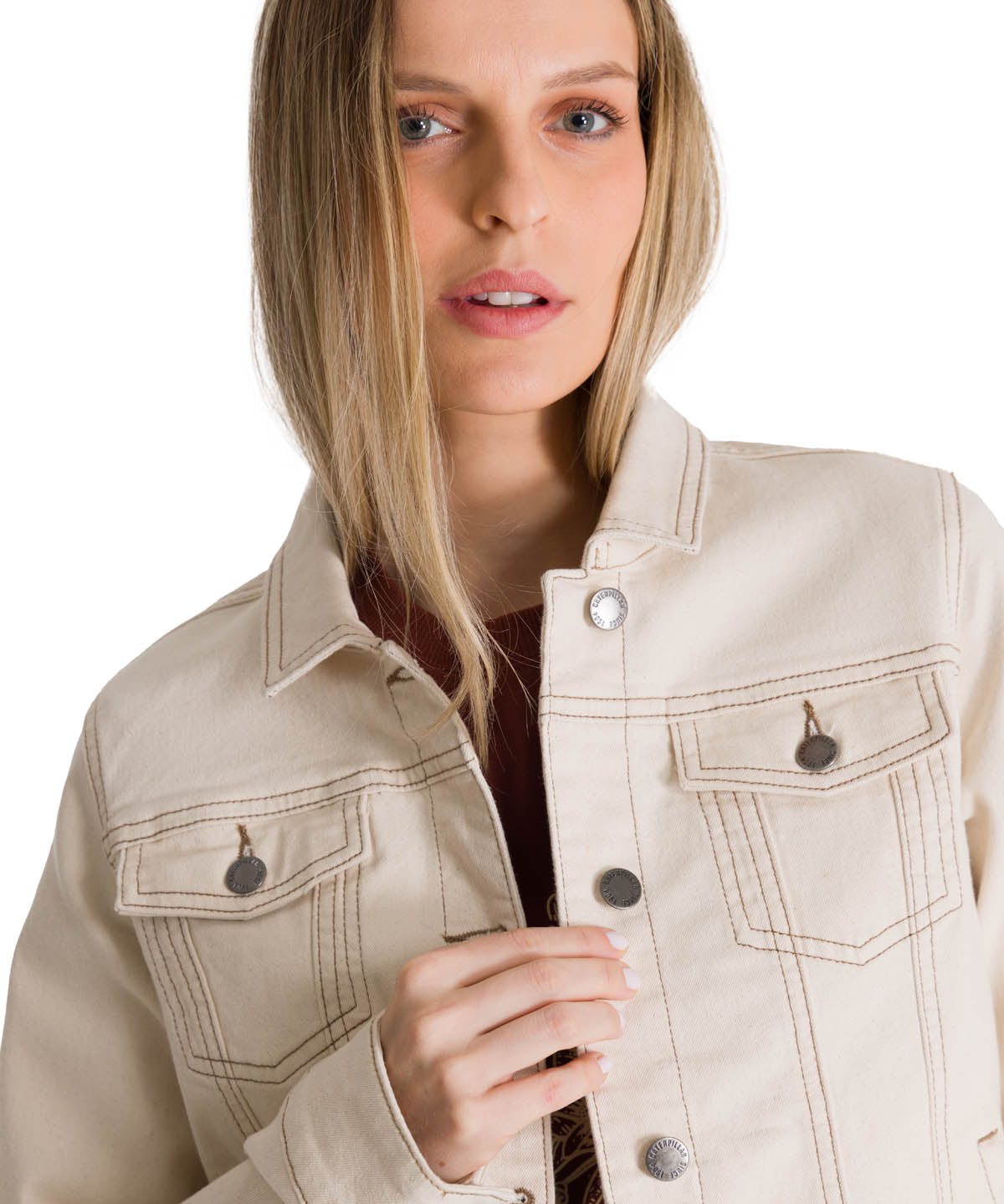Chaqueta W Foundation Denim J Para Mujer Color Beige-4