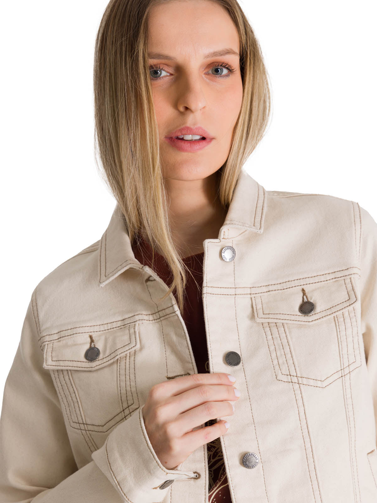 Chaqueta W Foundation Denim J Para Mujer Color Beige-4